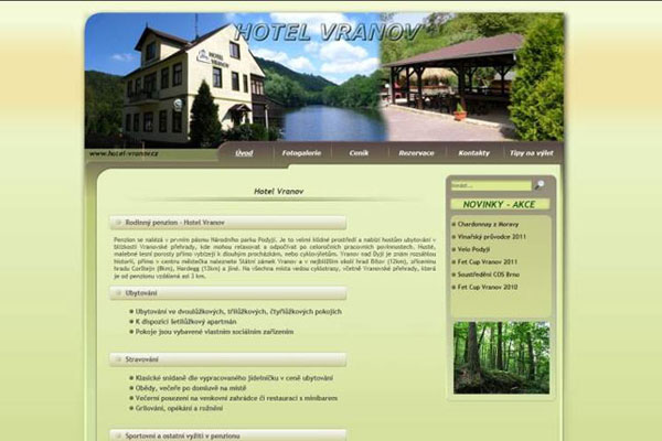 www.hotel-vranov.cz-levné webové stránky